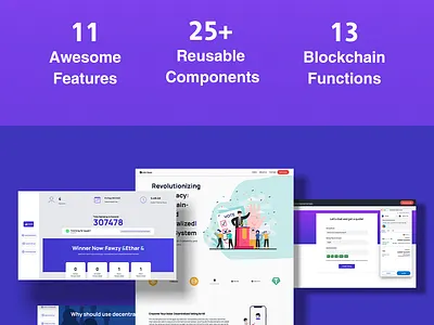 Vote Chain - Multi-Vendors Blockchain Voting Web App with next j blockchain theme ui ux