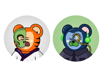 Bond Bears - NFT Collection 2d bear blockchain collection game gamefi gaming illustration mask nft nft art nft artist nft collection nfts opensea traits vector zombi