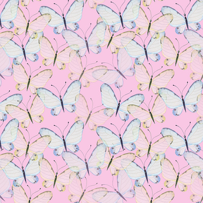 3 types. seamless pattern with butterflies. seamless