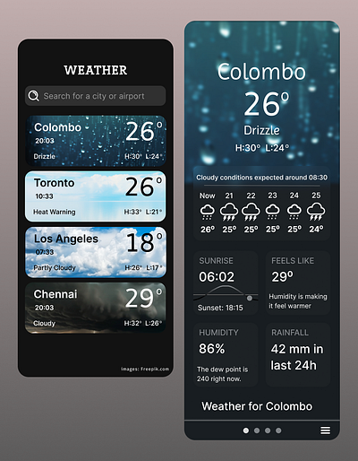 Daily UI #37 - Weather UI design 037 daily ui dark design figma ui weather