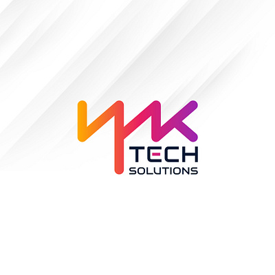 YMK Tech Solutions acronym branding colorful gradient lettermark logo tech ymk