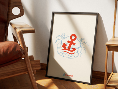 Sea Deli - Illustration Poster anchor crab design fastfood illustration lobster rolls seafood seas seaside streetfood