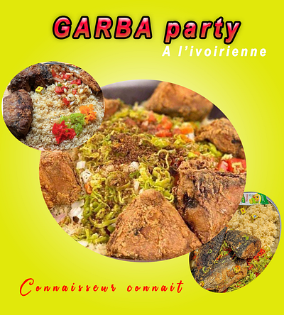 Repas ivoirien affiche africa afrique flyer food garba graphic design ivoirien poster repas