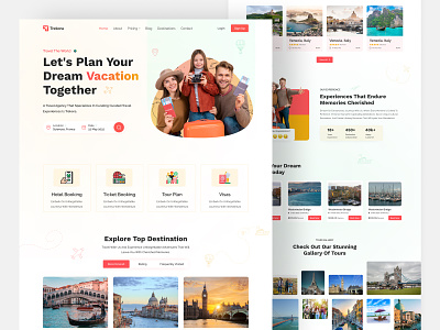 Travel Agency Website Landing Page agency figmadesign flight flightbooking homepage landingpage tour travel travelagency travelapp travelbooking travelbusiness traveler travellandingpage trip ui uiux design vacation visualdesign website