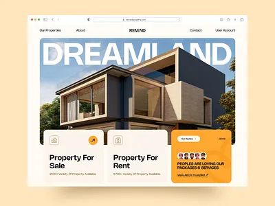 Real Estate Web Header agency apartment broker buy design hello dribbble landing page product design project property property design real estate real estate agency remind remind creative sell typography ui web design website