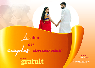 Le salon des amoureux 3d adobe affiche asia asian beautiful flyer gorgeous husband love man motion graphics nice photoshop poster valentine day wife woman