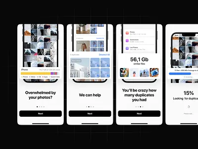 Photo Cleaner Onboarding app cleaner design duplicates figma mobile photo product scanner
