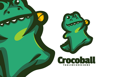 Crocoball animal branding cute mascot design graphic design illustration logo ui vector