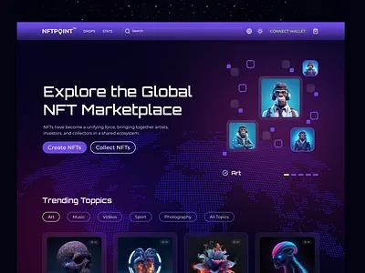 Web Design (NFT Landing Page) figma graphic design landing page ui web design
