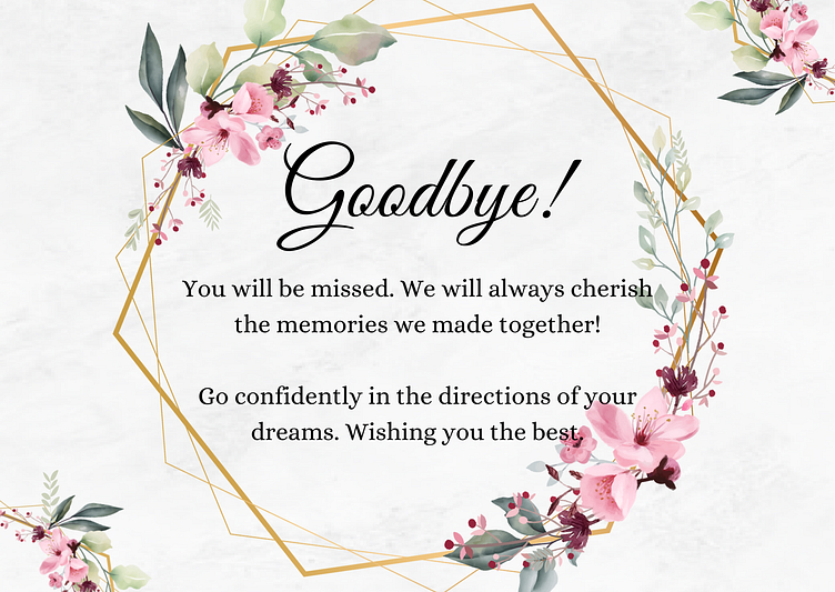 Card Design - Goodbye by Aqsa Nadeem on Dribbble