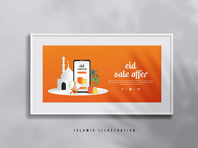 Happy Eid illustration or Sale Banner eid eid illustration eid mubarka eid sale eid sale offer illustration islamic islamic beckground mosque muslim ramdan sale sale offer