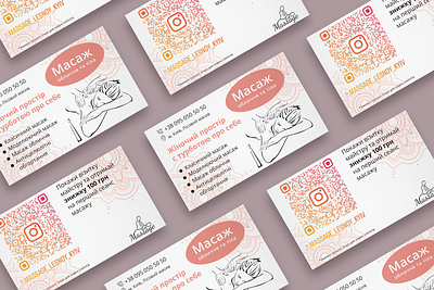 Business card design for a massage studio branding graphic design logo