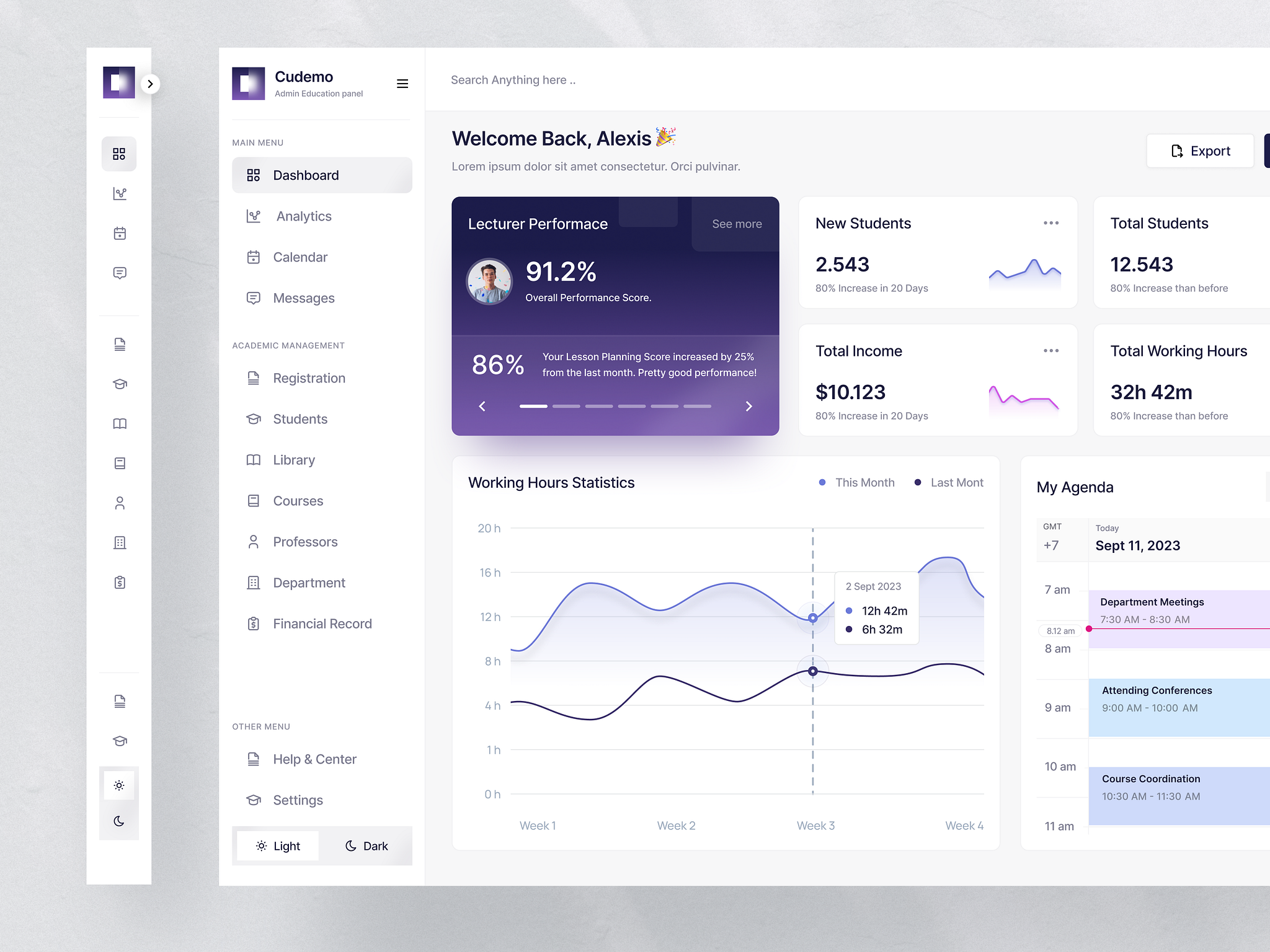 LMS Admin Dasboard - Cudemo by Ali Husni for Enver Studio on Dribbble