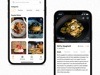 Food Recipe App food food recipe mobile design recipe ui ux design visual design