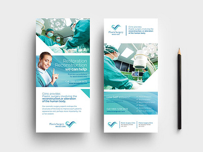 Plastic Surgery DL Card Template 3d animation branding doctor graphic design hospital logo motion graphics plastic plastic surgery surgeon surgery ui web website