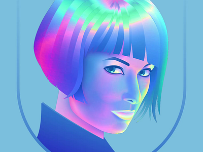 Quorra Portrait digitalart gradient illustration iridescent neon portrait tron legacy vector