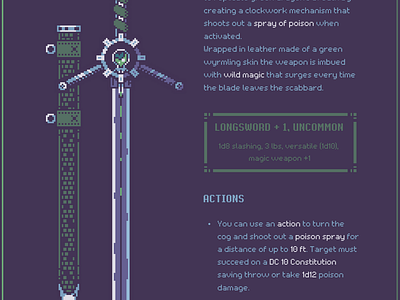 Last Breath of a Green Wyrmling 16bit 8bit dd design dnd dungeonsanddragons fantasy fantasyart gameart illustration medieval minimalistart minimalistic pixel art pixelart sword swordart weaponart weapondesign weapons