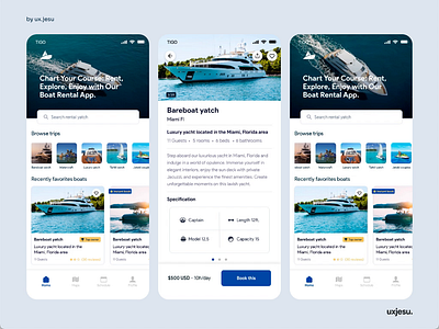 Yatch reserve App app branding design ui uidesign ux yatch reserve app