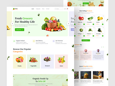 Smart Grocery Shop Website Landing Page delivery service design design agency eco freindly grocery online market grocery shop grocery shop landing page healthy food landing page online order online shop online store organic product design ui ui designer ux vegetables web design