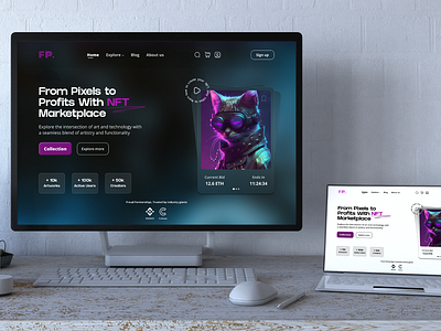 Exploring NFT's : Hero Page Concept Prototype 🎨 animation branding design graphic design ui ui concept web ux