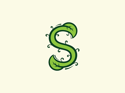 S letter leave Leaf Logo Design Mark spa