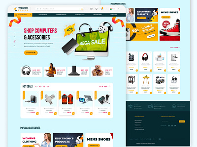 Ecommerce-Website 3d animation branding ecommerce graphic design motion graphics online market shopping ui