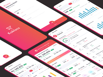 "Koklass" Business Owner App business app business owner app ecommerce app ecommerce for business owner expenses income tracking app koklass nepali app pink theme sales app ui