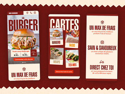 Burger Restaurant Webdesign - FastFood Red Burger burger design fastfood figma food mobile restaurant site ui ux webdesign website