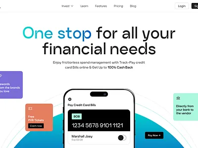 Finance Website Landing Page daily ui design finance financial landing page ui uiux web design