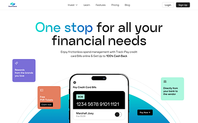 Finance Website Landing Page daily ui design finance financial landing page ui uiux web design