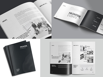 Frontier Events branding graphic design layout minimal