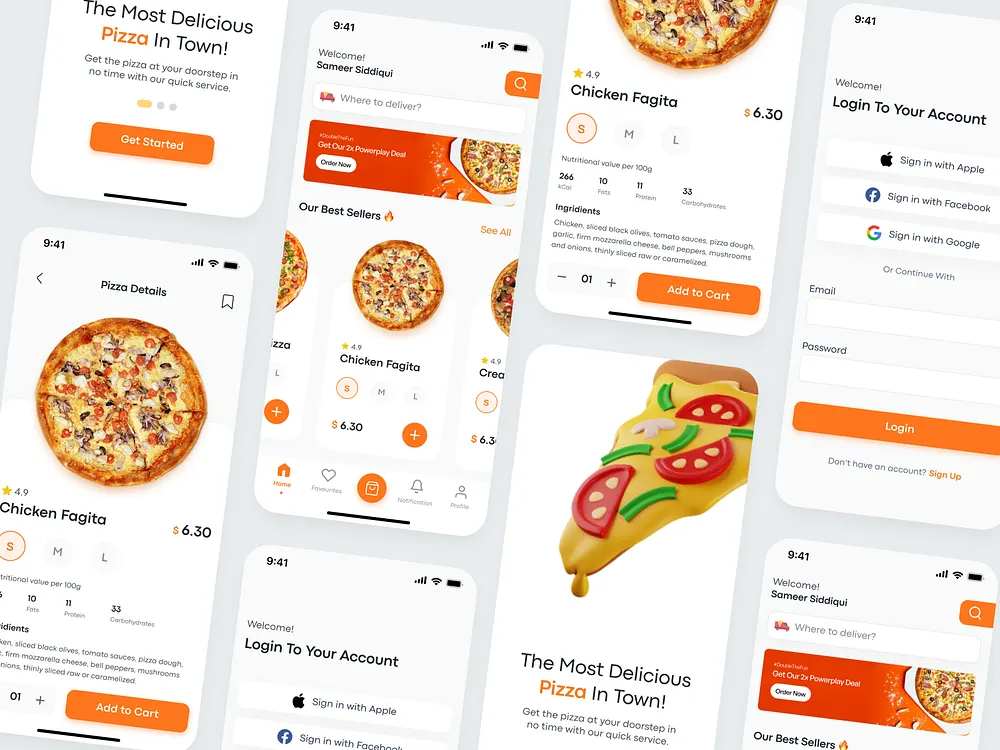 Pizza App UI Design designs, themes, templates and downloadable graphic ...
