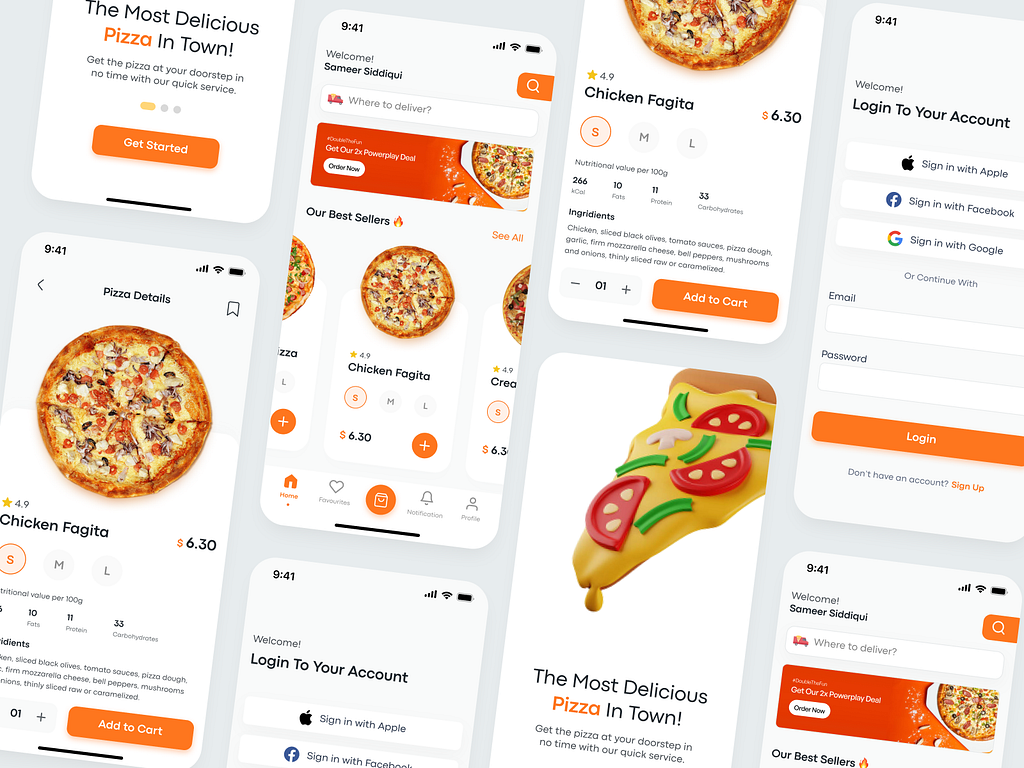 Pizario - Pizza delivery mobile app UI/UX design by Sameer Siddiqui on ...