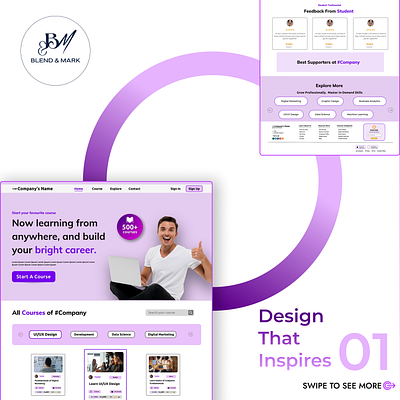 E-Learning Web UI Design design graphic design ui ui design uiux design user interface web design website website design