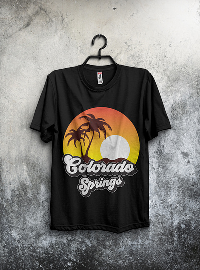 Artwork of Sunset on Beach Based Merchandise Design | T-shirt apparel artwork beach branding clothing creative design fashion graphic design illustrator inspiration merchandise mockup professional senset street style style t shirt unique vector