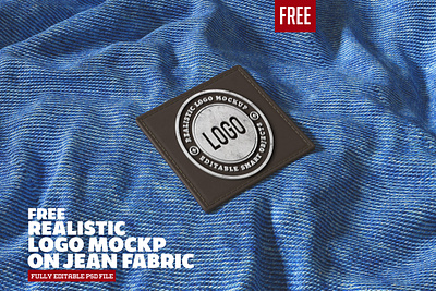 Logo Mockup On Denim Fabric - FREEBIE denim fabric free mockup free psd files free psd mockups jean fabric logo mockukp logo on denim psd mockup
