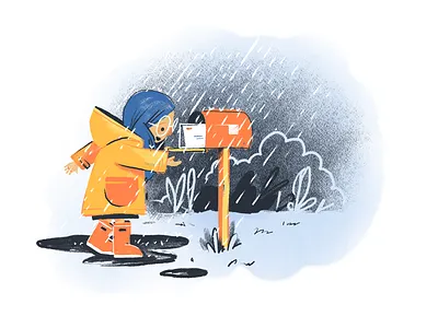 Mail Delivery adobe fresco digital drawing illustration kidlitart