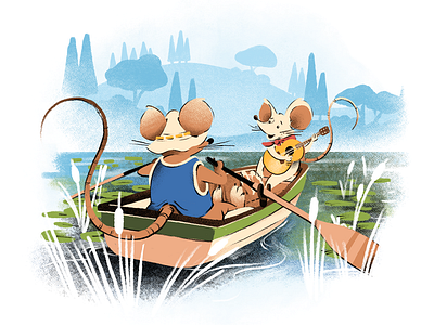 Water Rats adobe fresco digital drawing illustration kidlitart