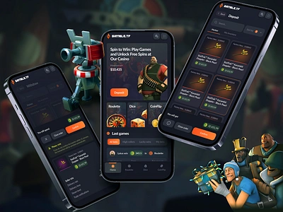 Gamble - Casino mobile interface bet betting betting interface casino casino ux coinflip casino design slots dice design gambling game app game project game ui igaming interface live casino mobile casino online casino open case design roulette interface team fortress 2 tf2