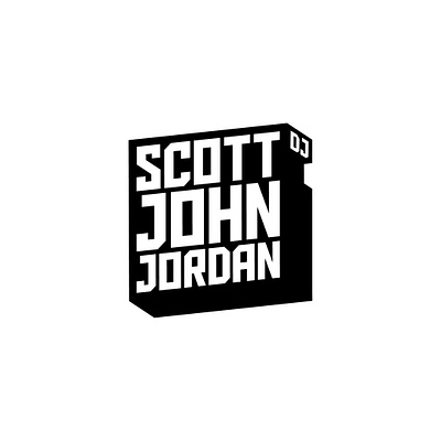 Scott John Jordan - DJ Logo black and white brand branding dj logo logo minimal typography
