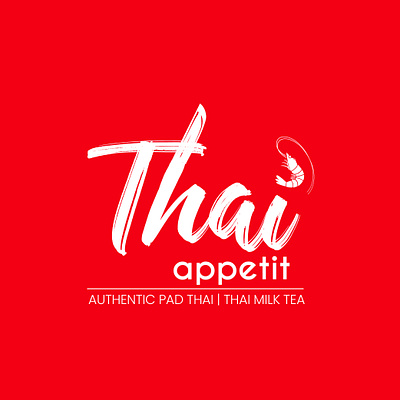 Thai Appetit - Restaurant Logo brand combination logo icon logo minimal red thai logo thai restaurant logo typography white