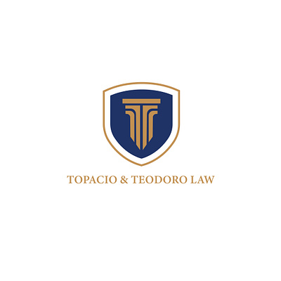 Topacio & Teodoro - Law Office Logo blue brand branding gold law firm law firm logo law office law office logo logo minimal monogram monogram logo