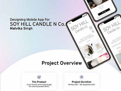 Soy Hill Candel & Co. App Design candle selling app ui