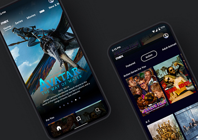 HBO max App UI Design android design challange figma hbo ui ui design ux ux design
