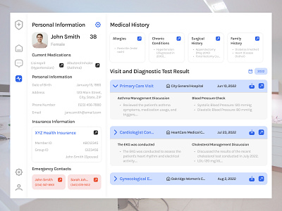 Personal Medical History - Exploration Web Design dashboarddesign dashboardexploration datavisualization designinspiration digitalhealthcare healthcaredashboard healthcaretech healthcareui healthtech medicaldashboard userinterface webdesign