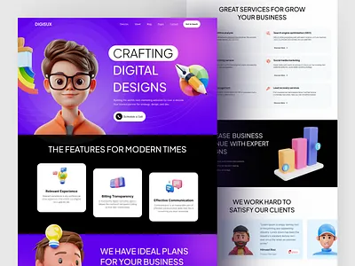 Agency Website Design 3d about us agency agency website design design agency design ui digital agency framer landing page marketing agency nishar saas ui ui ux design ux web web design webflow website