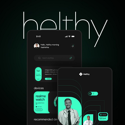 Helthy mobile app design UI app app design behance branding dark design dribble figma graphic design logo mobile app ui ux