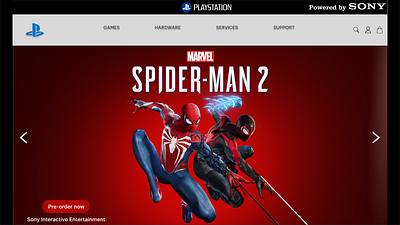 PlayStation Responsive Webpage Design ui web design