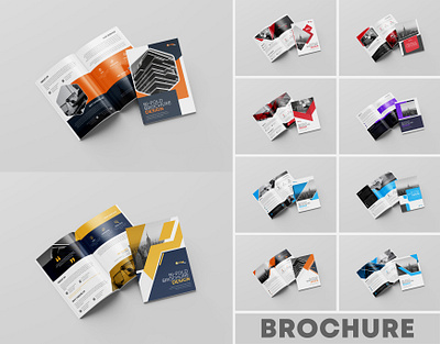 Bi-Fold Brochure design set advertising annual report bi fold brochure bifold booklet branding brochure brochure design business company corporate design designer graphic design office print print design profile social media template