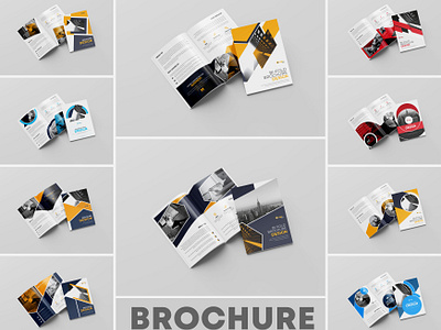 Bi-Fold Brochure design set advertising annual report bi fold brochure bifold booklet branding brochure brochure design business company corporate design designer graphic design office print print design profile social media template